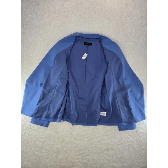 Talbots Blue Double Breasted Blazer Size 8 Silver Crest Buttons New With Tags - Picture 11 of 15
